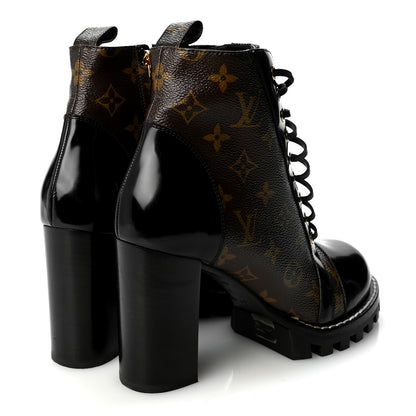 Louis Vuitton Patent Calfskin Monogram Star Trail Ankle Boots 41 Black 4 of 7
