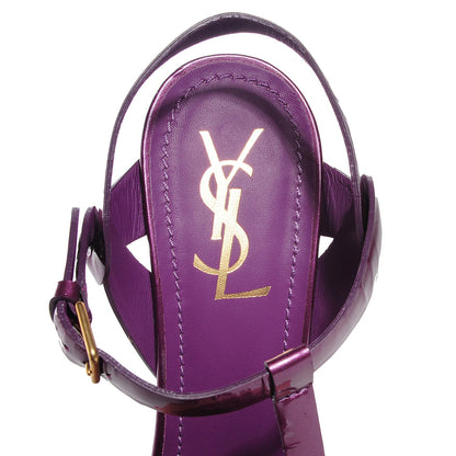 Saint Laurent Patent Stingray Tribute 105 Platform Sandals 39.5 Purple 7 of 7