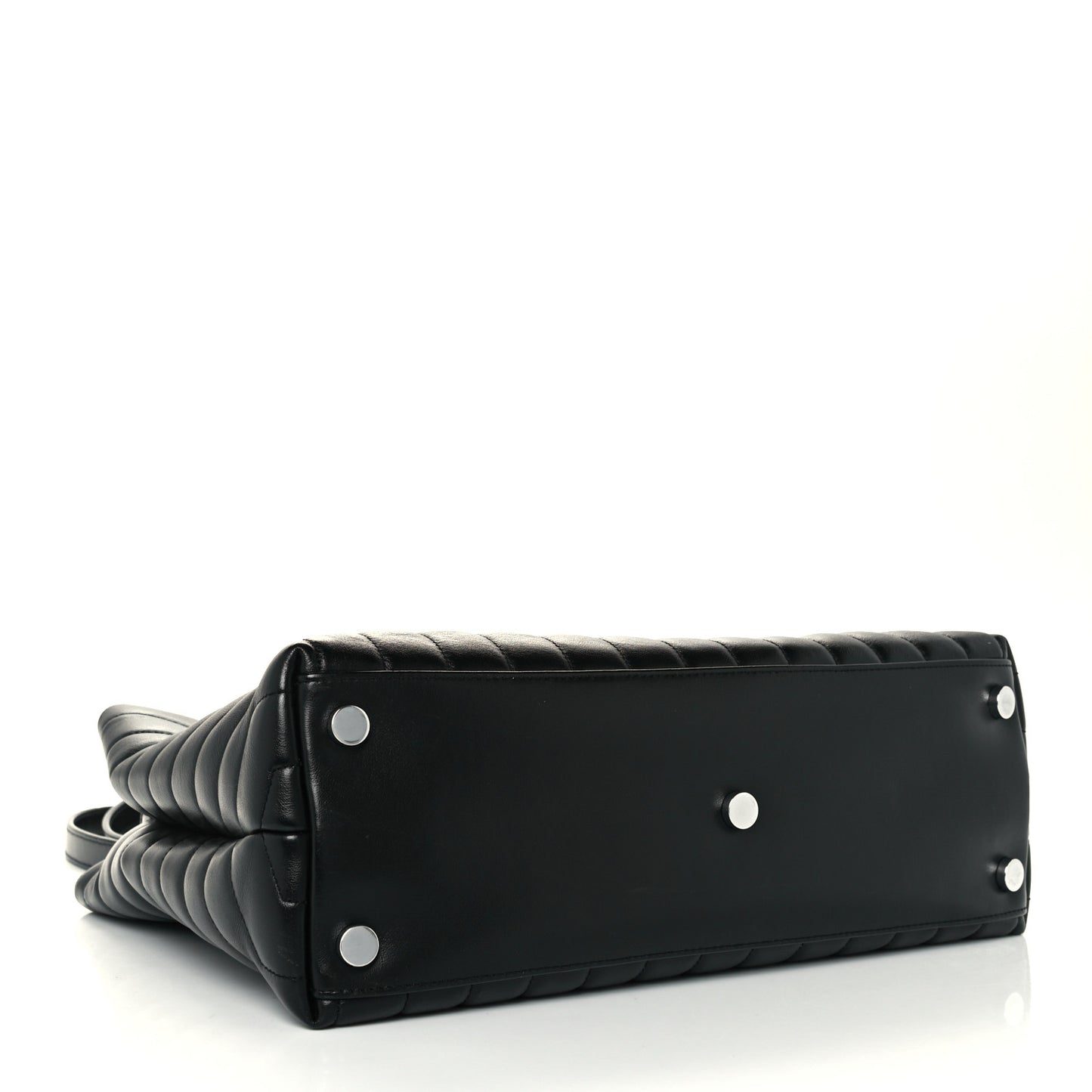 Calfskin Y Quilted Monogram Large Loulou Shopper Black