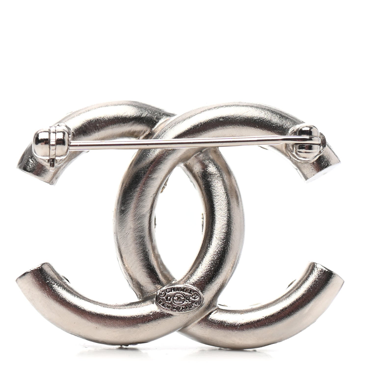 Chanel Ruthenium Crystal CC Brooch Iridescent 2 of 3