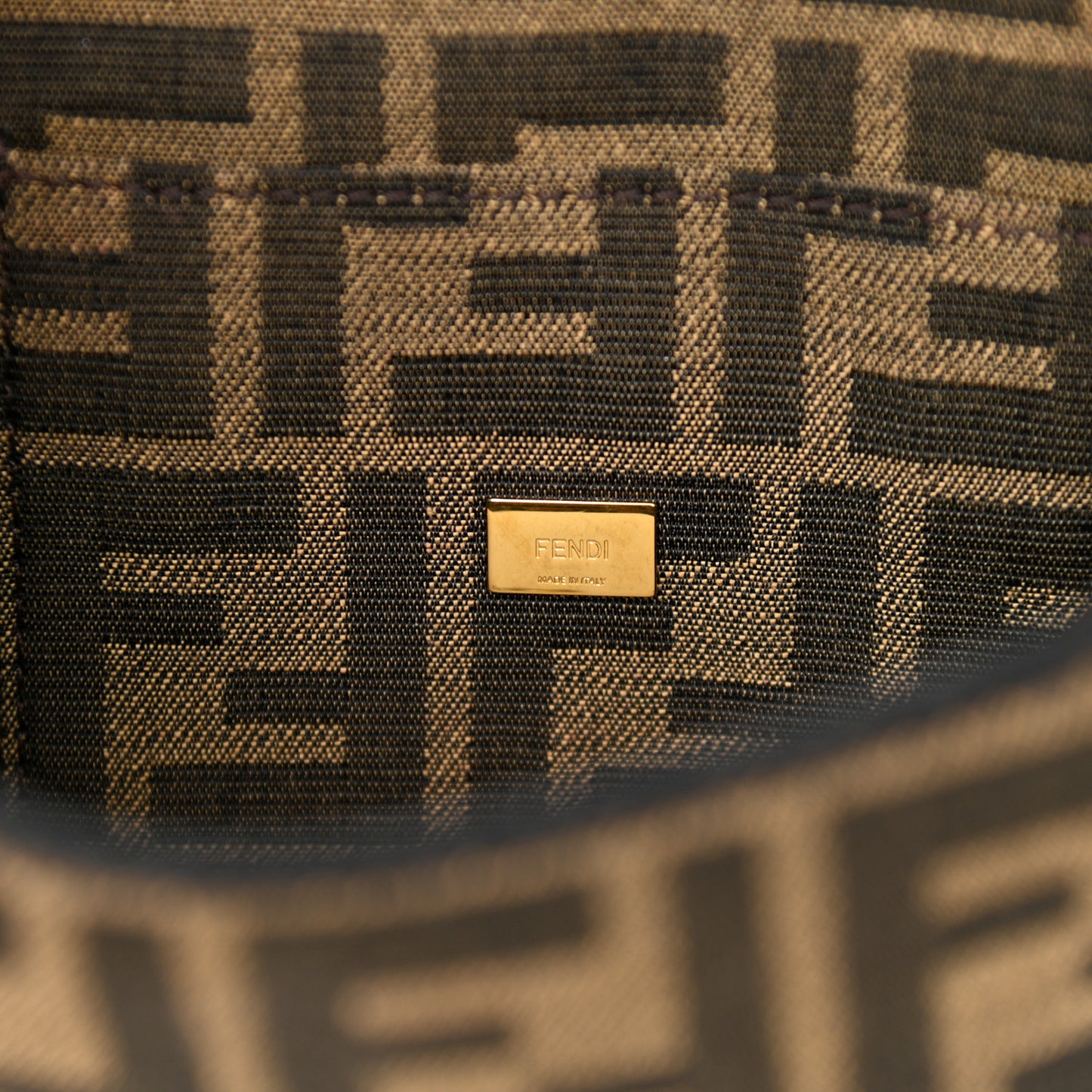 Fabric Jacquard FF 1974 Mini Baguette Tobacco Moro Black