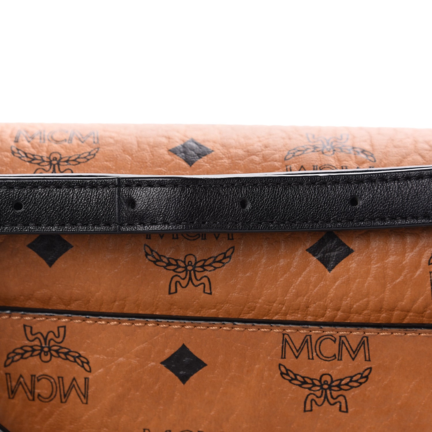 MCM Visetos Small Crossbody Flap Messenger Cognac 10 of 11