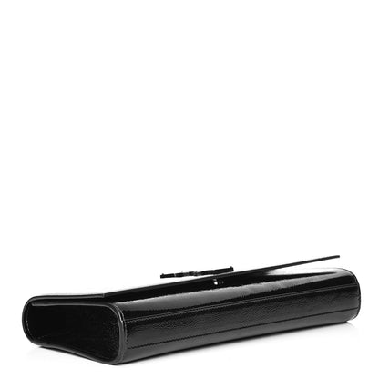 Saint Laurent Textured Patent Classic Monogram Clutch Black 4 of 7
