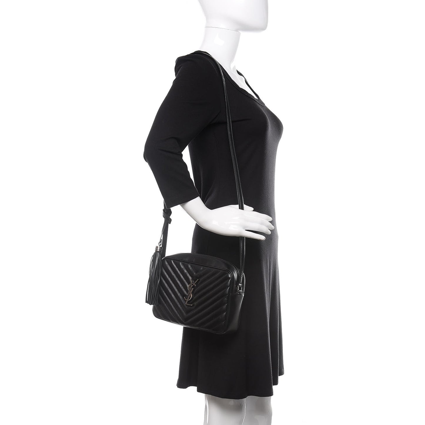 Calfskin Matelasse Monogram Lou Camera Bag Black
