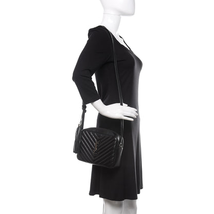 Saint Laurent Calfskin Matelasse Monogram Lou Camera Bag Black 2 of 11