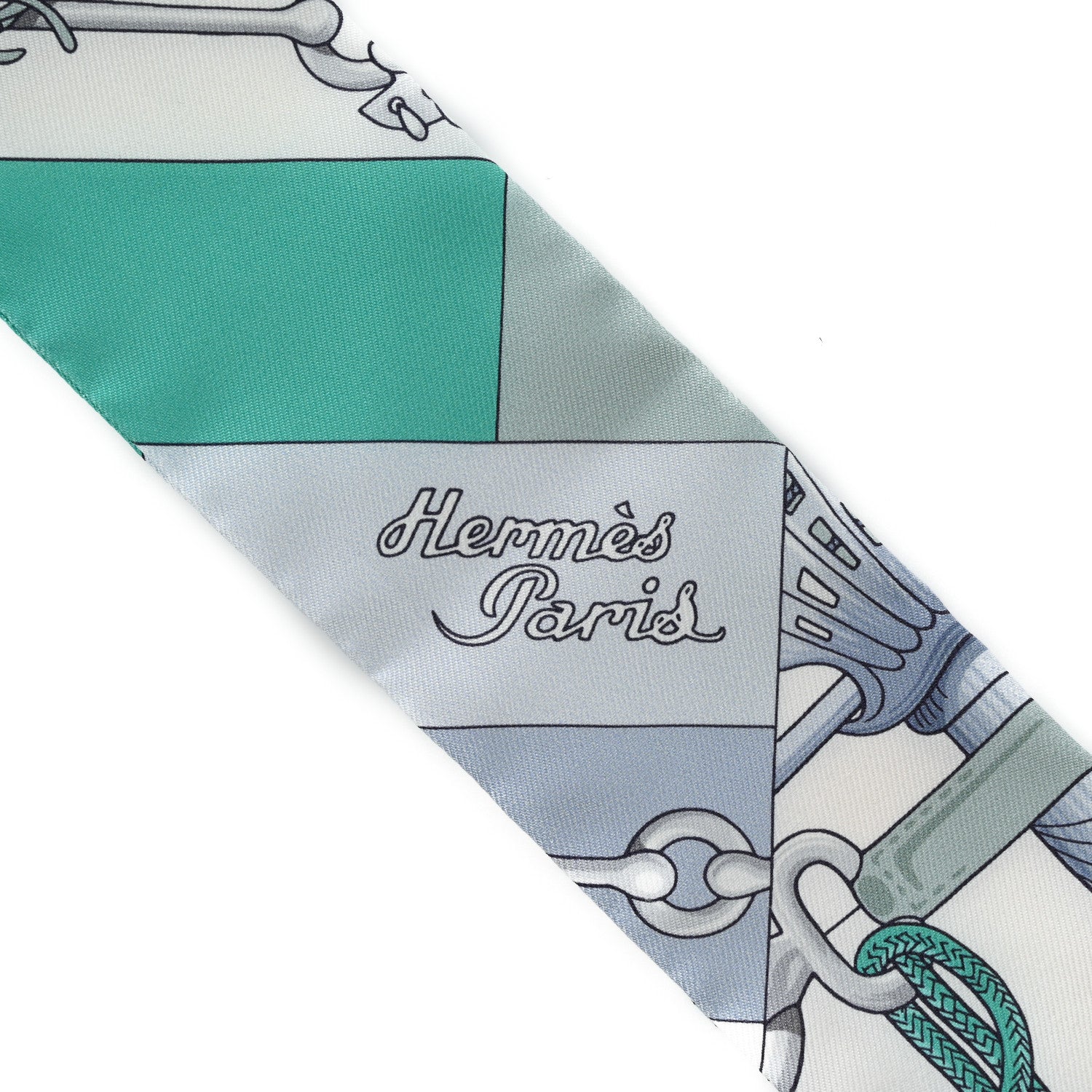 Hermes Silk Cliquetis Twilly Ciel White Menthol 2 of 4