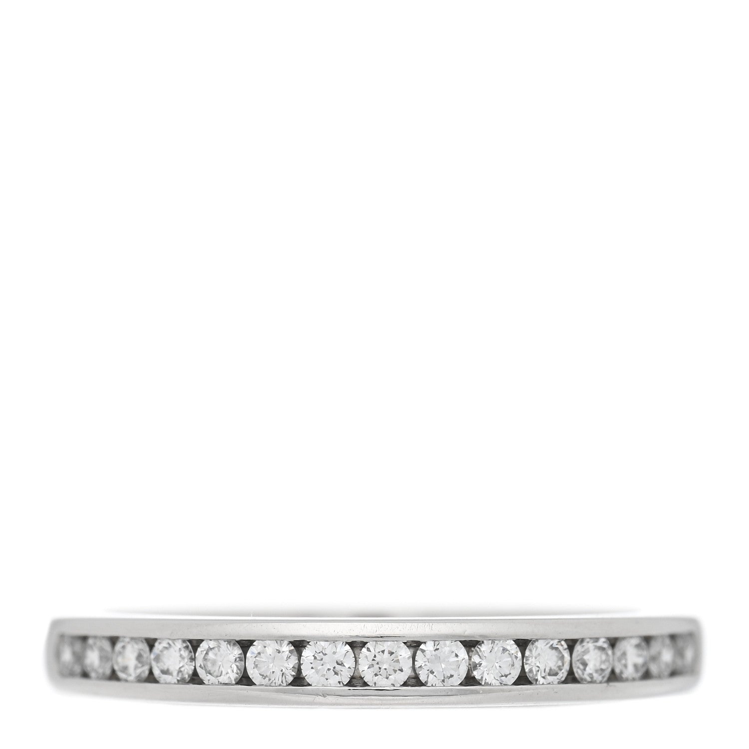 Tiffany Platinum Diamond 2.5mm Half Circle Wedding Band Ring 48 4.5 1 of 4