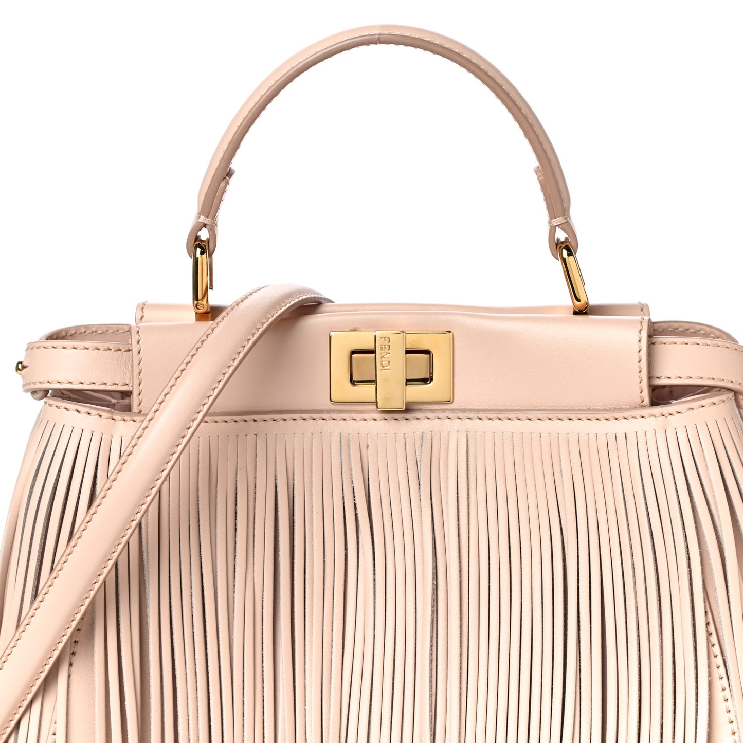 Nappa Fringe Mini Peekaboo Rosa Quarzo