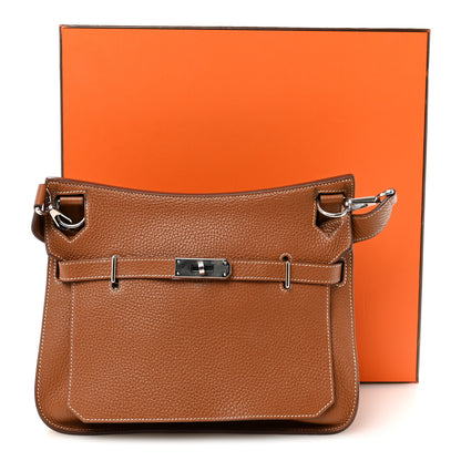 Hermes Taurillon Clemence Jypsiere 28 Gold 10 of 10