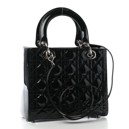 Christian Dior Patent Cannage Medium Lady Dior Black 3 of 9