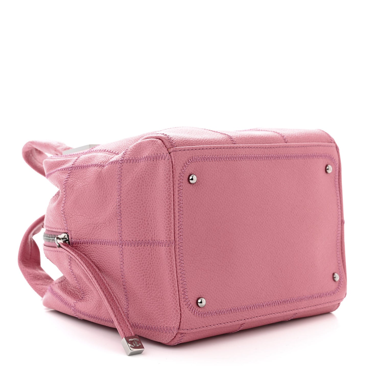 Caviar Square Stitched Bowler Pink