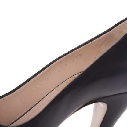 Gucci Nappa Bow High Heel Pumps 37.5 Black 8 of 9