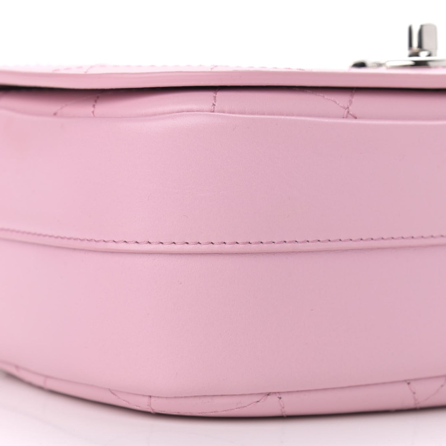 Calfskin Stitched Small Ring My Bag Flap Crossbody Pink