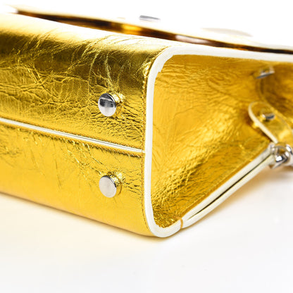 Christian Dior Metallic Calfskin Mini Diorever Flap Gold 9 of 9