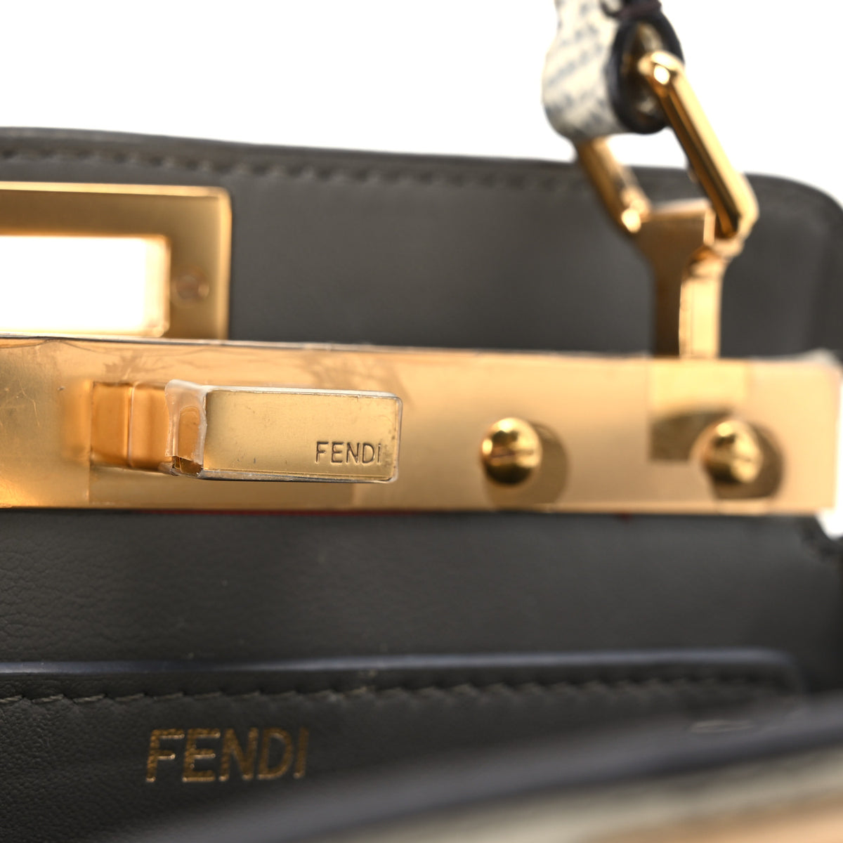 Fendi Lizard Togo Lucido Petite Peekaboo I SEE U Satchel Roccia 9 of 12