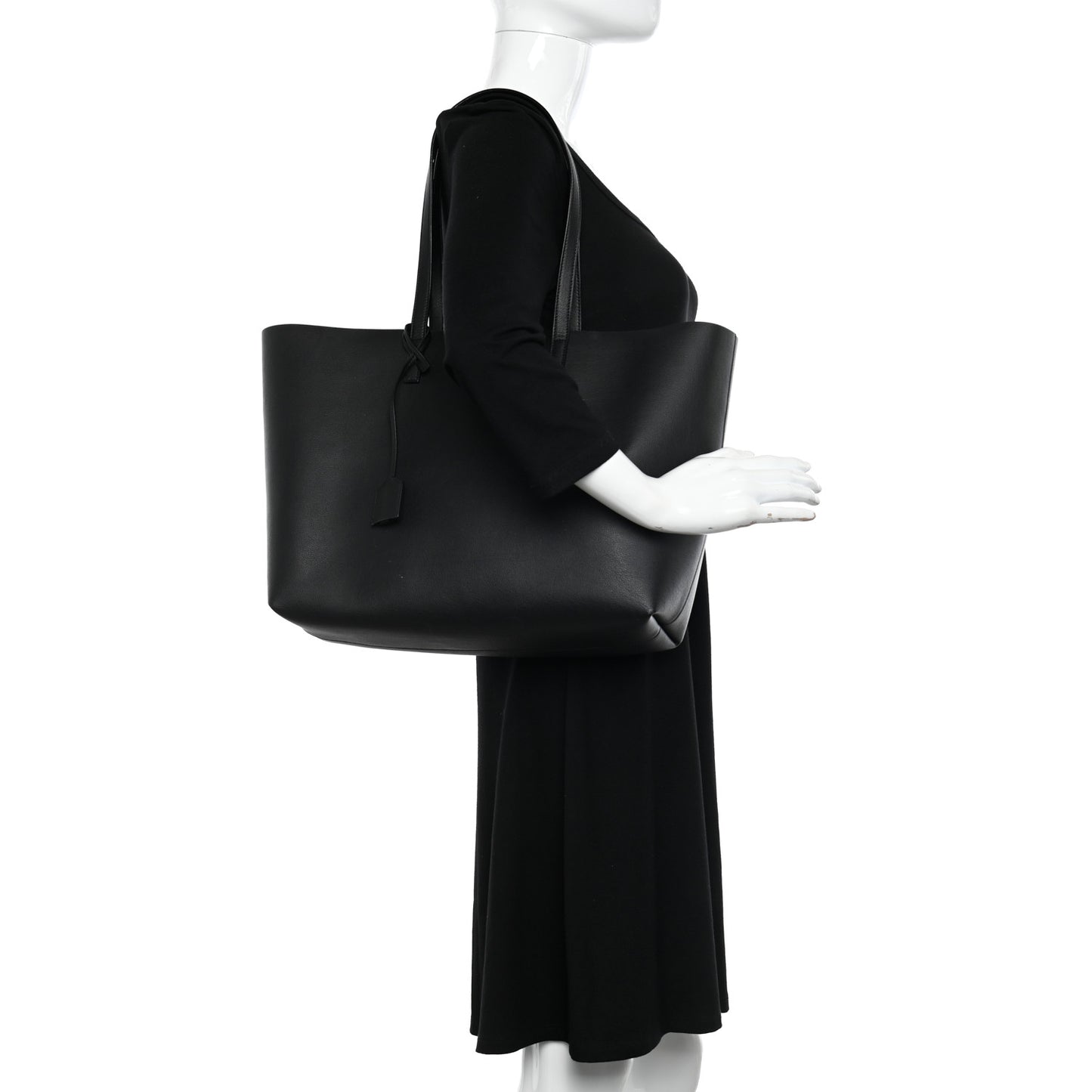 Calfskin Large Shopping Tote Black