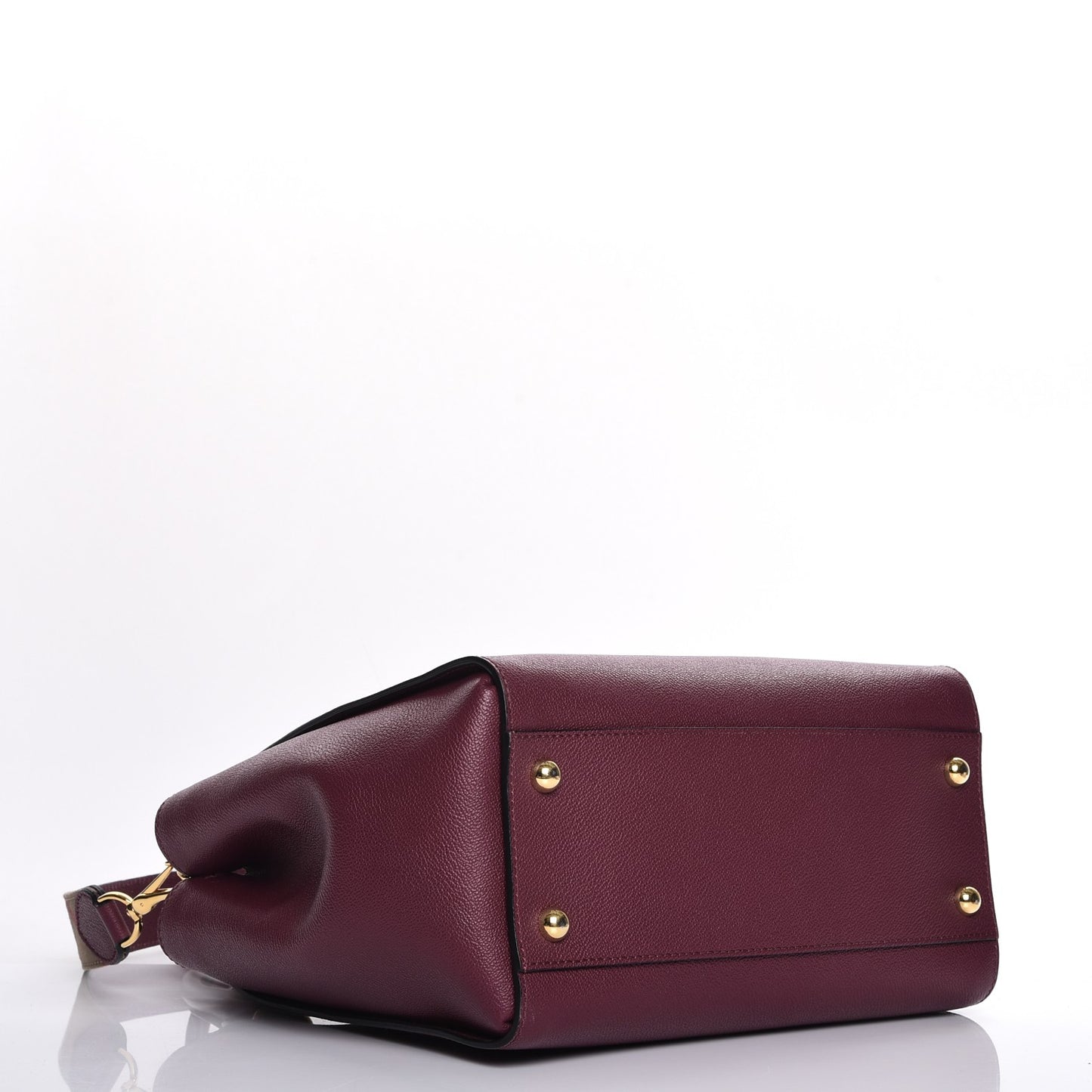 Soft Grain Medium Buckle Tote Dark Plum