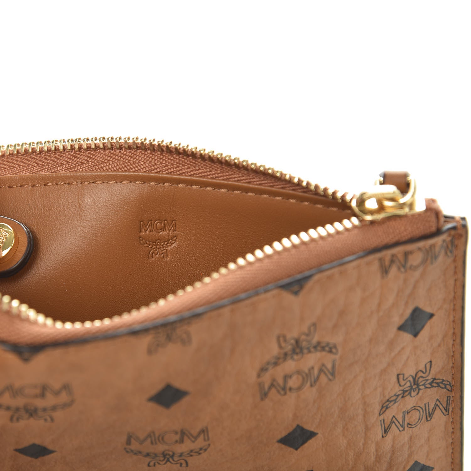 MCM Visetos Key Pouch Cognac 6 of 6