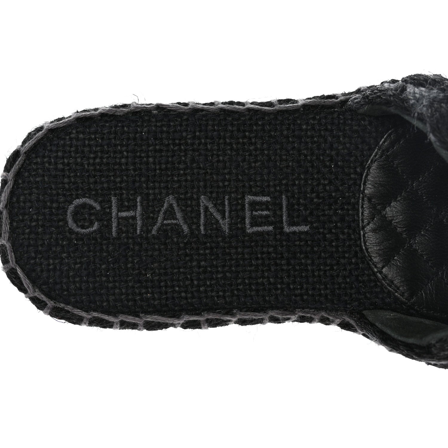 Chanel Knit Braided Slide Sandals 39 Black 9 of 10