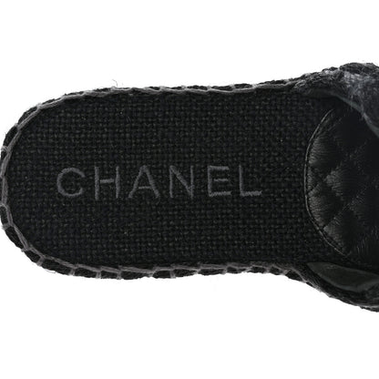 Chanel Knit Braided Slide Sandals 39 Black 9 of 10