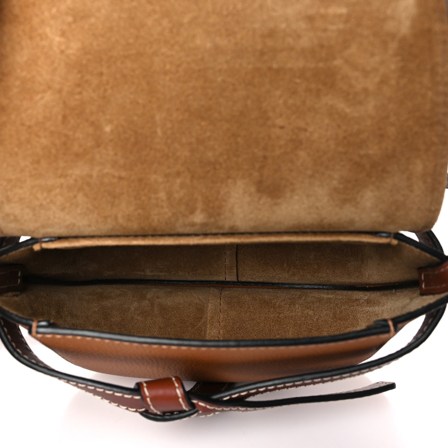 Grained Calfskin Mini Gate Crossbody Bag Caramel Pecan