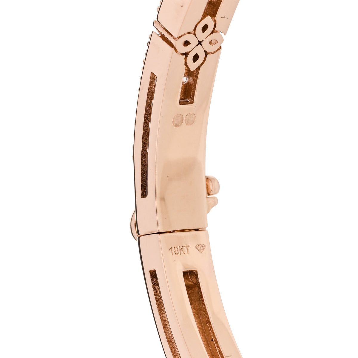 Roberto Coin 18K Rose Gold Diamond 1.70ctw Love in Verona Pave Bangle Bracelet 4 of 5