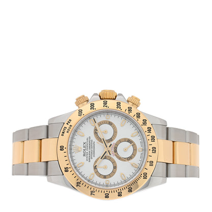 Rolex Stainless Steel 18K Yellow Gold 40mm Oyster Perpetual Cosmograph Daytona Watch White 116523 2 of 5