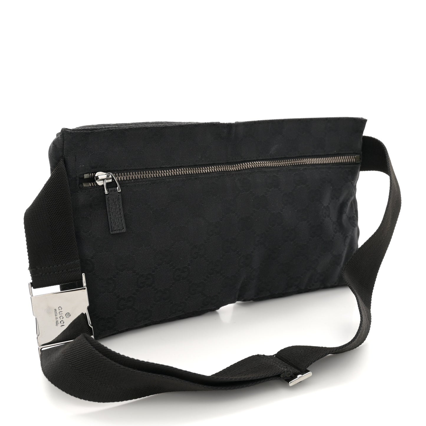 GG Monogram Double Pocket Belt Bag Black