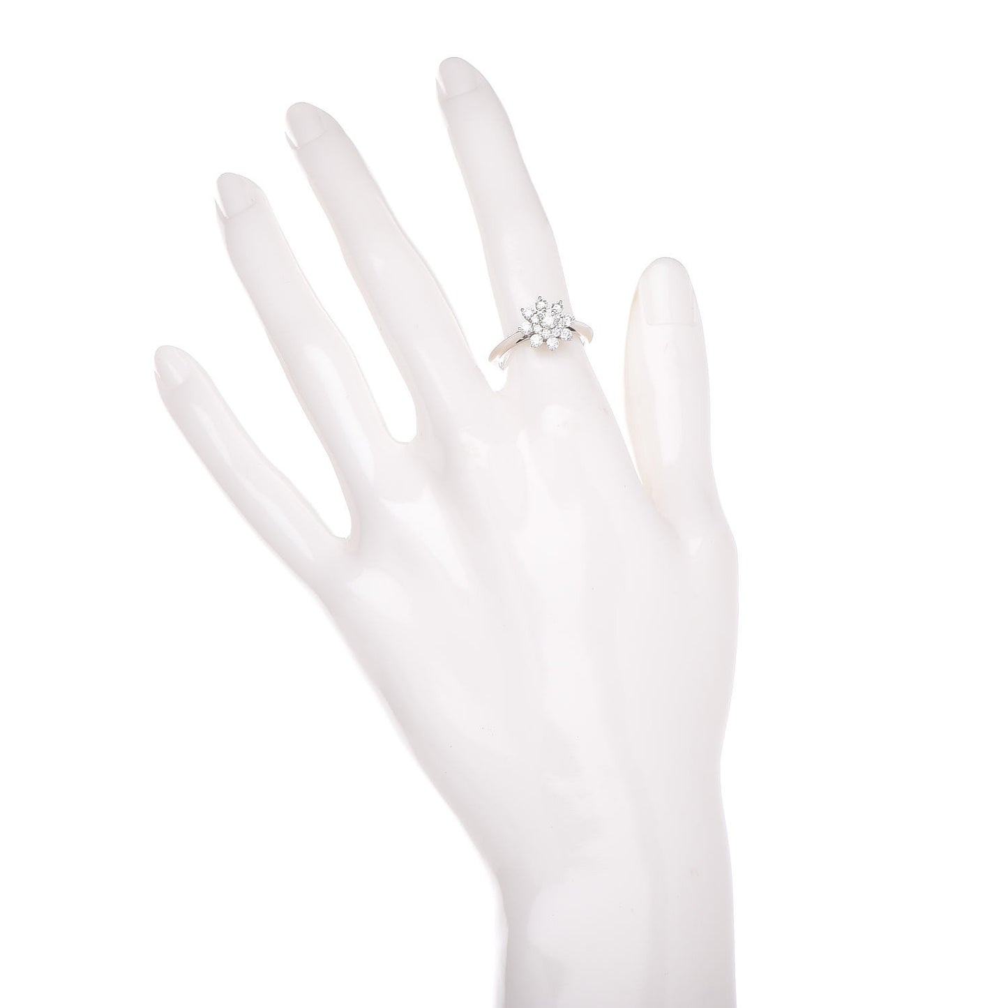 Platinum Diamond Flower Ring 51 5.75