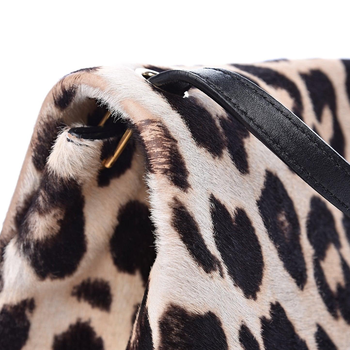 Pony Hair Calfskin Leopard Print All Soft Tote Black