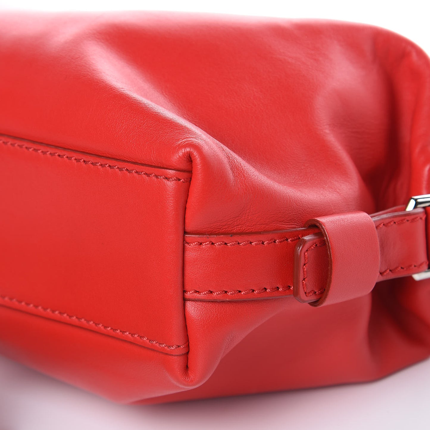 Calfskin Micro Nightingale Logo Strap Red