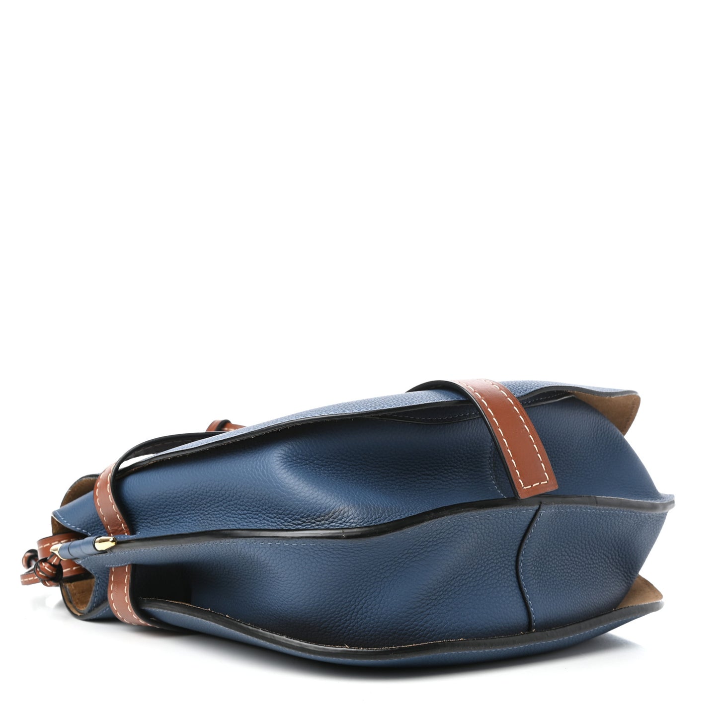 Grained Calfskin Small Gate Crossbody Bag Varsity Pecan