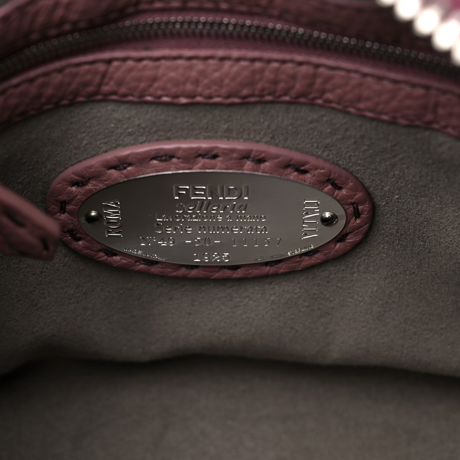 Fendi Cuoio Romano Selleria Lei Boston Tote English Rose 6 of 8