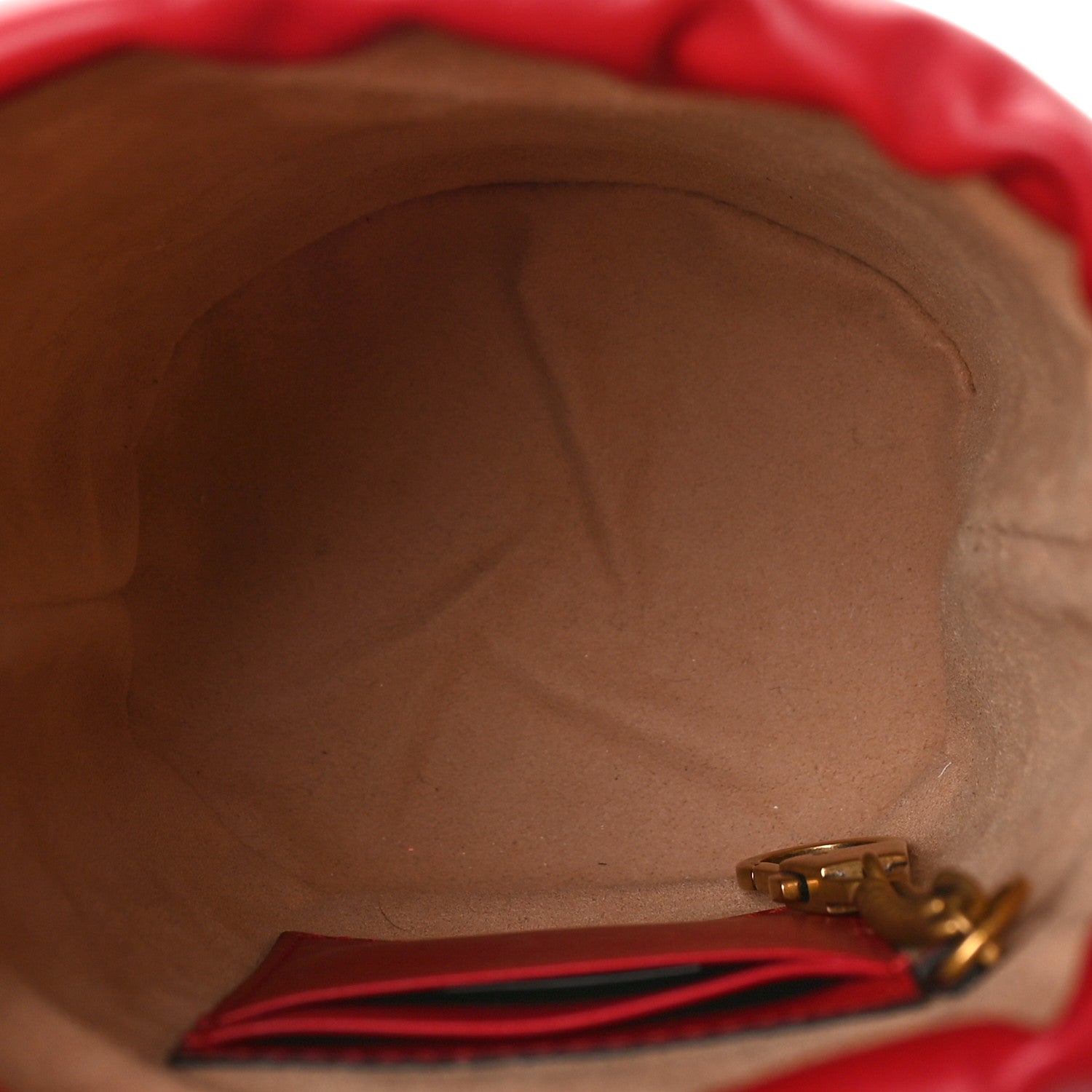 Gucci Calfskin Matelasse Mini GG Marmont 2.0 Bucket Bag Hibiscus Red 5 of 9