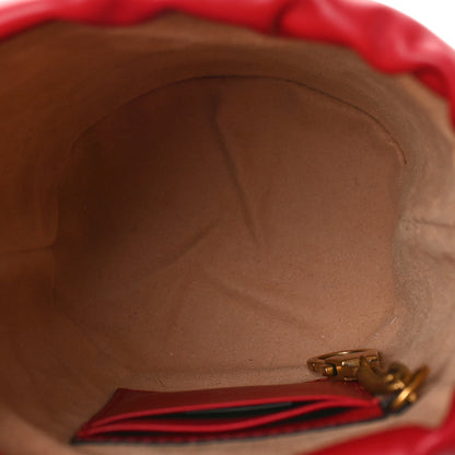 Gucci Calfskin Matelasse Mini GG Marmont 2.0 Bucket Bag Hibiscus Red 5 of 9