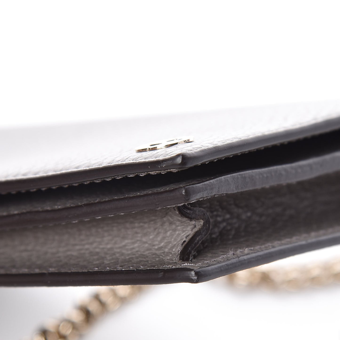 Dollar Calfskin Medium Betty Chain Wallet Loess