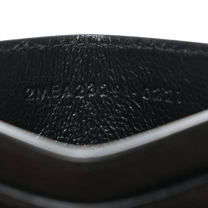Saint Laurent Grain De Poudre Matelasse Chevron Monogram Credit Card Case Black 7 of 7
