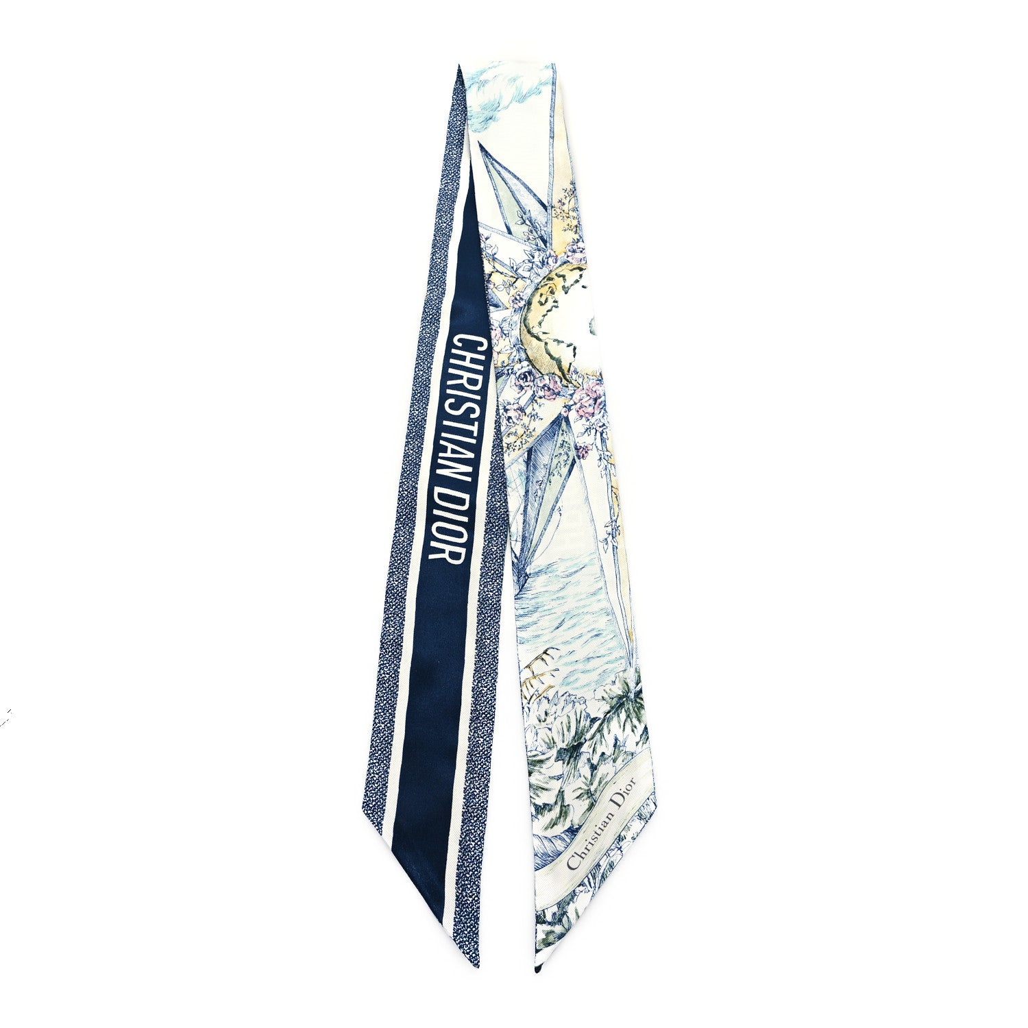 Christian Dior Silk Rêve d'infini Mitzah Scarf Bleu Fonce 2 of 3