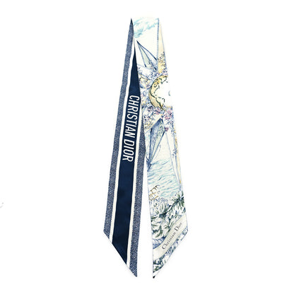 Christian Dior Silk Rêve d'infini Mitzah Scarf Bleu Fonce 2 of 3