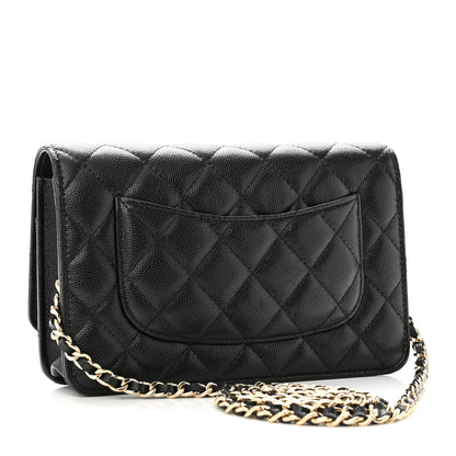 Chanel Caviar Quilted French New Wave Chain CC Wallet On Chain WOC Black 3 of 11
