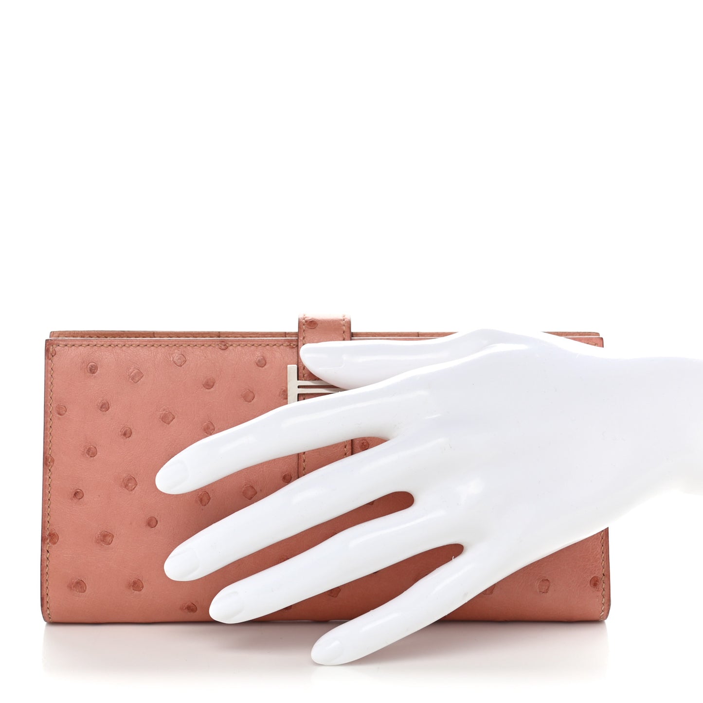 Ostrich Bearn Gusset Wallet Terre Cuite