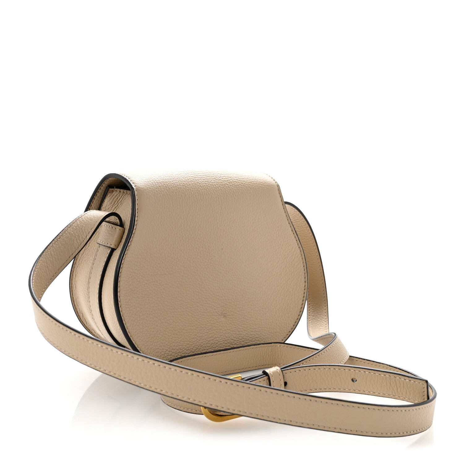 Chloe Grained Calfskin Mini Marcie Saddle Bag Root Beige 3 of 12