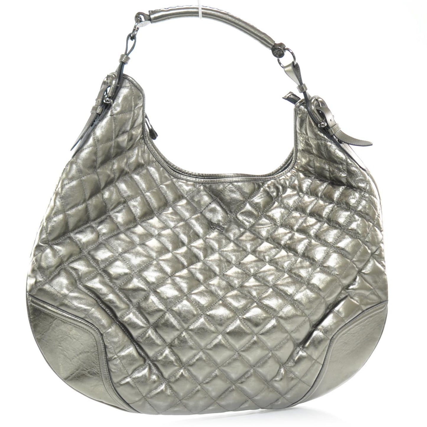 Leather Quilted Hoxton Hobo Metallic
