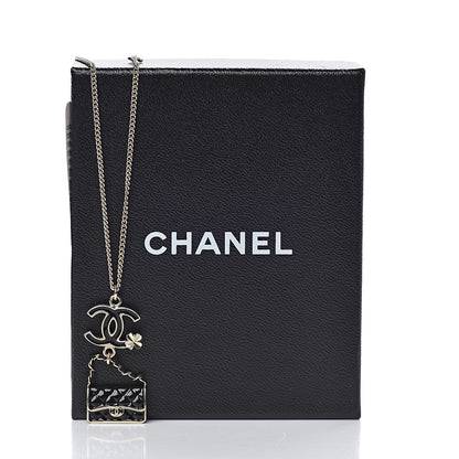 Chanel Enamel Charming Chic Classic Flap CC Charm Necklace Black 6 of 6