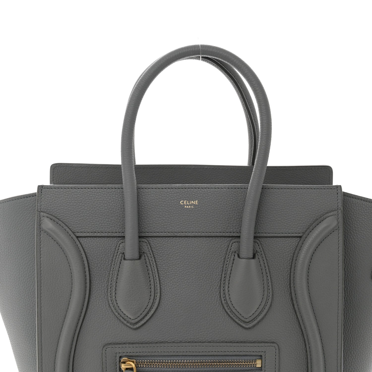 Celine Baby Drummed Calfskin Micro Luggage Kohl 8 of 10