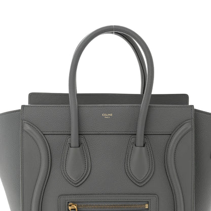 Celine Baby Drummed Calfskin Micro Luggage Kohl 8 of 10