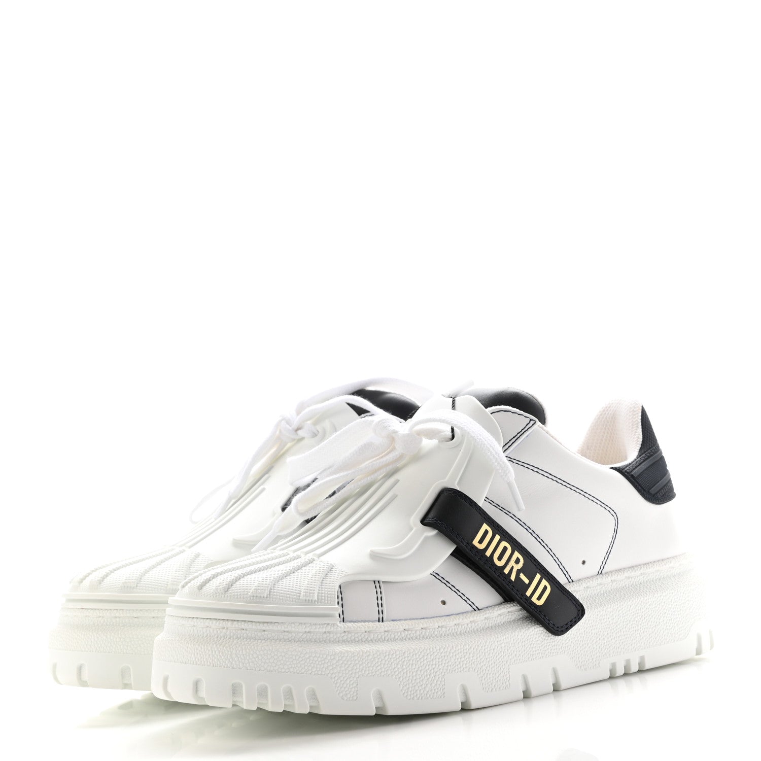 Christian Dior Calfskin Bi-Color Dior-ID Platform Sneakers 35.5 White Deep Blue 3 of 8