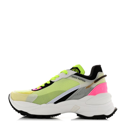 Louis Vuitton Mix Materials Suede Calfskin Run 55 Sneakers 36.5 Pink White Yellow 1 of 10