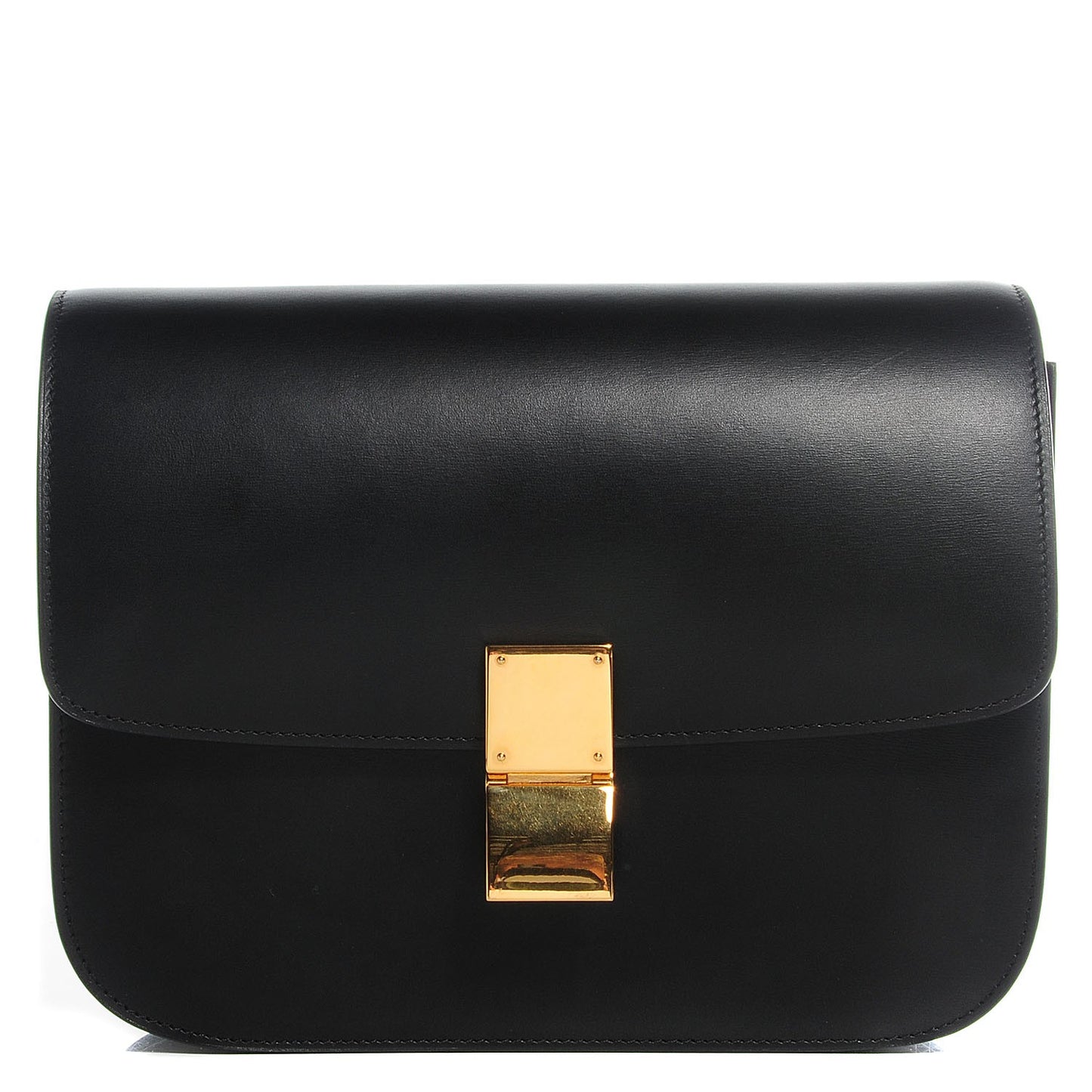 Box Calfskin Medium Classic Box Flap Bag Black