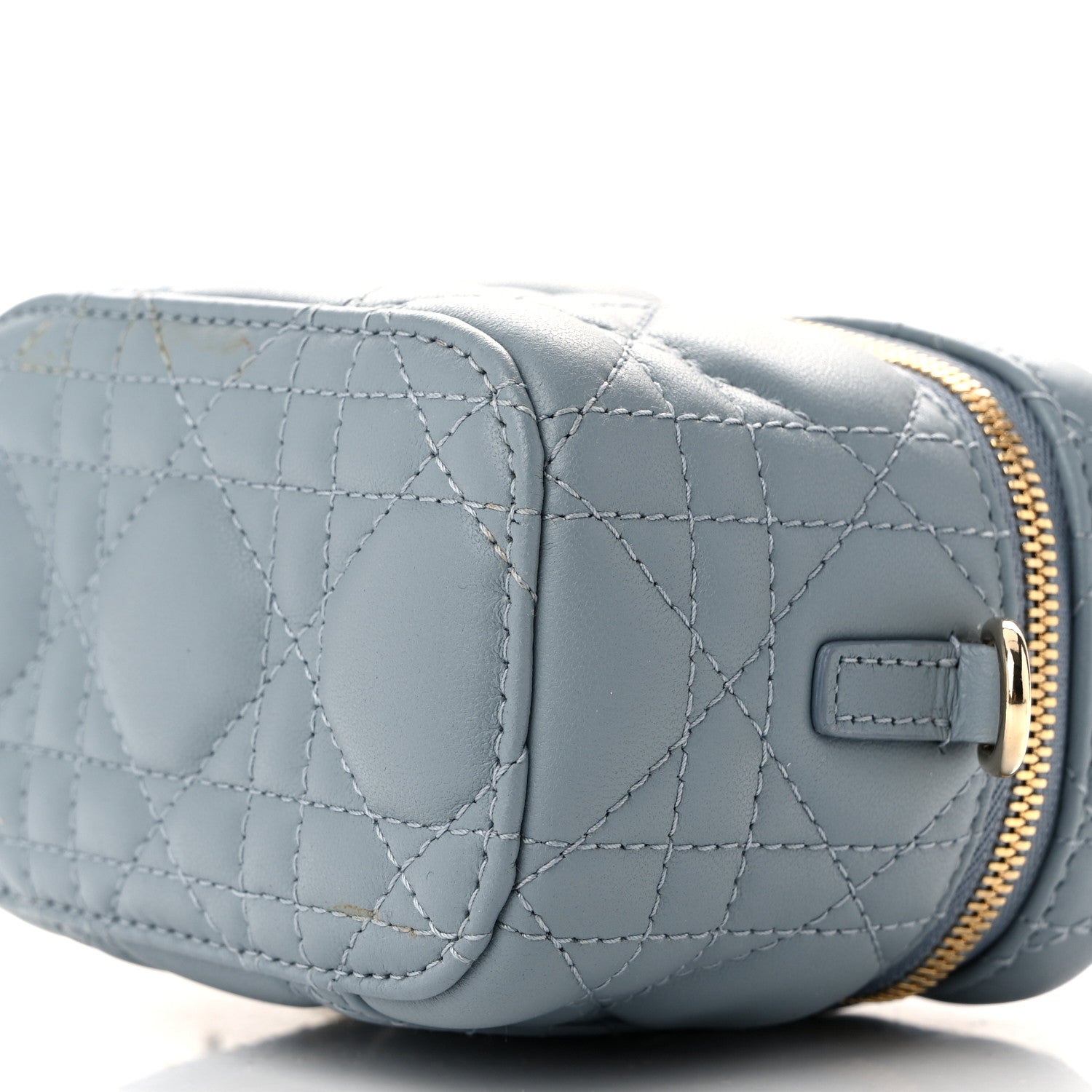 Christian Dior Lambskin Cannage Micro Lady Dior Vanity Case Cloud Blue 9 of 10